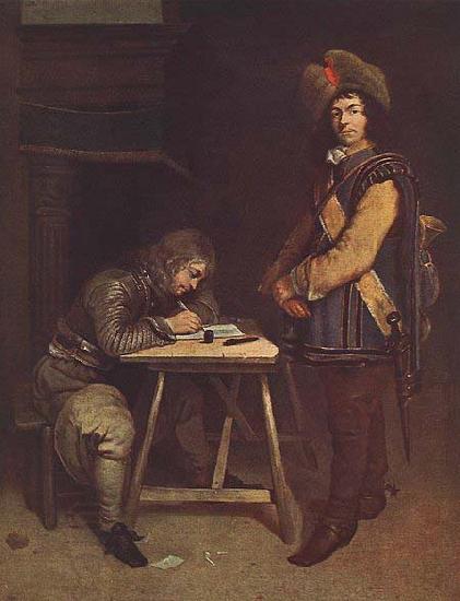 TERBORCH, Gerard Officer Writing a Letter China oil painting art